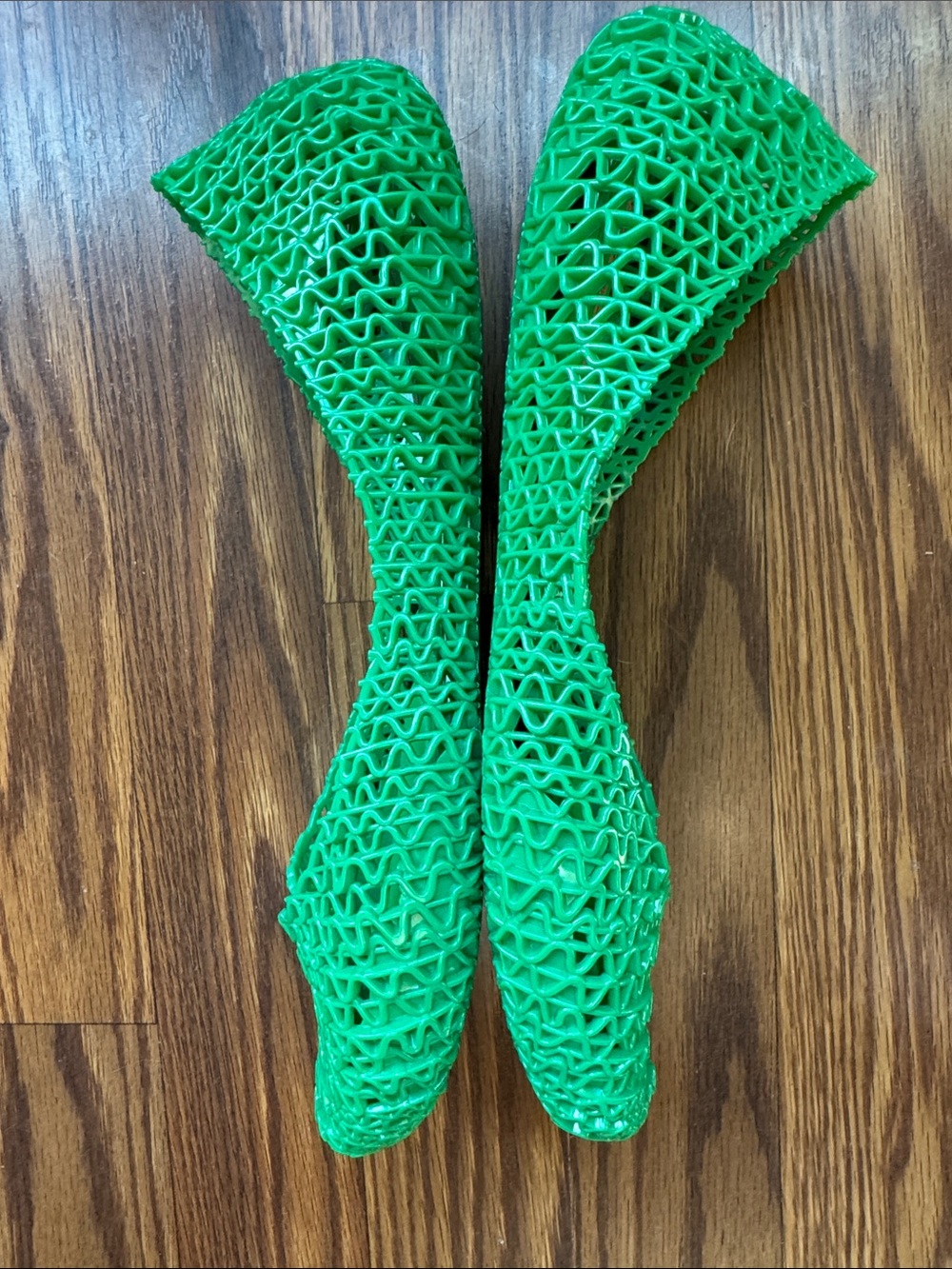Melissa + Campana Kelly Green Lattice Jelly Flats Size  9 - Picture 5 of 10